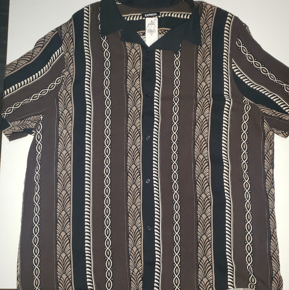 Express men's button up short sleeve